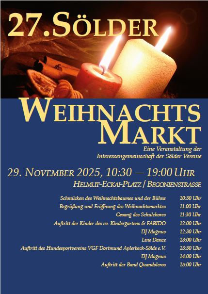 Weihnachtsmarkt der Sölder Vereine am 29.11.2025